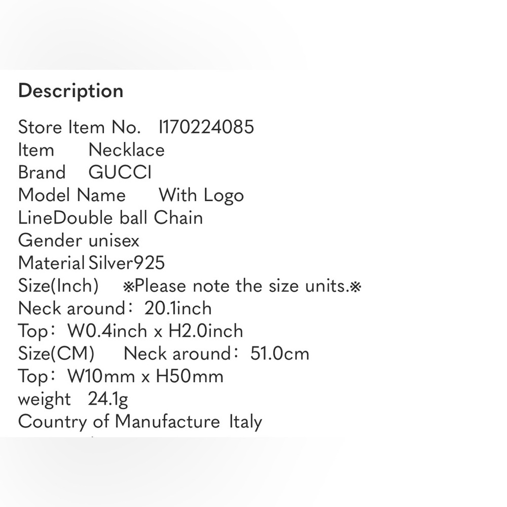 Gucci Silver Necklace Collection Modern Minimalist Design (Vintage) - Picture 6 of 6